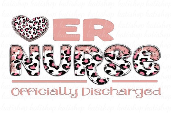 ER Nurse Retirement Pink Sublimation Graphics for Crafts