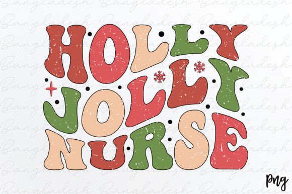 Holly Jolly Nurse Graphics for Crafts