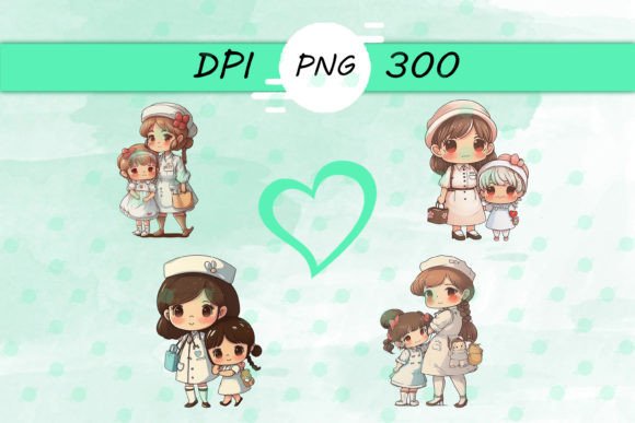 Nurse Mother Daughter Graphics for Crafts