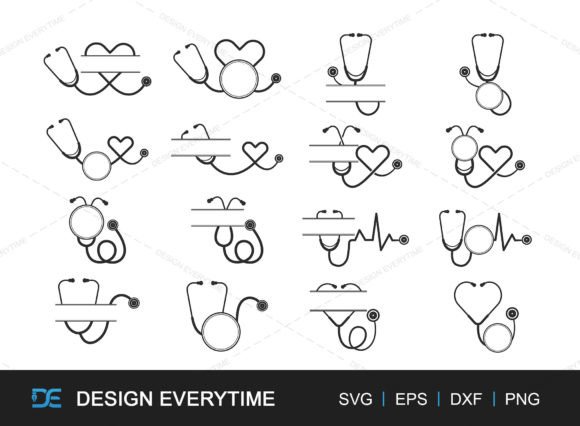 Stethoscope Monogram Bundle: Graphics for Crafts